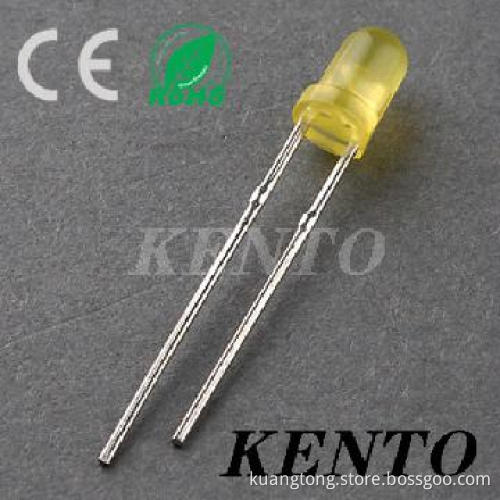 3mm Round Yellow Diffused Short Feet Lens Led Diode